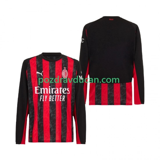 Nogometni Dresovi AC Milan Muški Domaći dres 2025-2026 Dugi Rukav