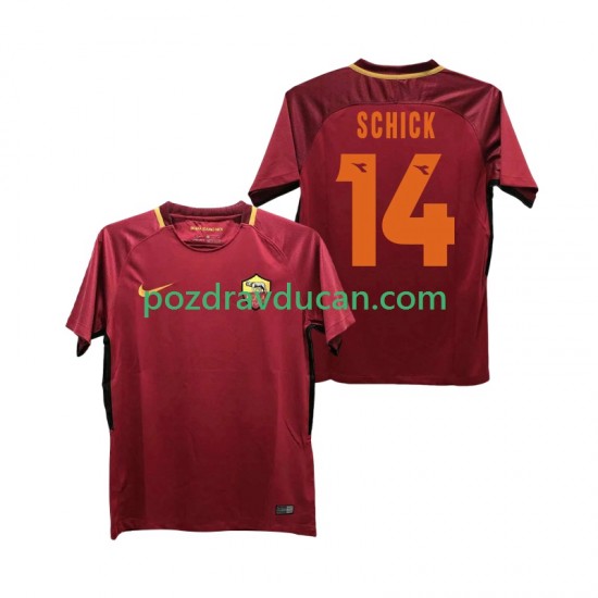 Nogometni Dresovi Roma SCHICK 14 2017-2018 Retro Muški Domaći dres Kratkih Rukava