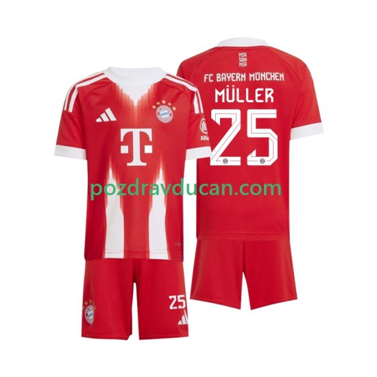 Nogometni Dresovi FC Bayern München Thomas Muller 25 Dječji Domaći dres 2025-2026 Kratkih Rukava