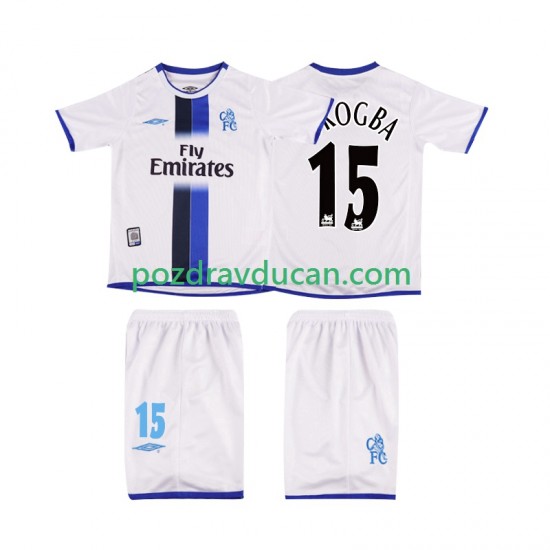 Nogometni Dresovi Chelsea DROGBA 15 2003 Retro Dječji Gostujući dres Kratkih Rukava