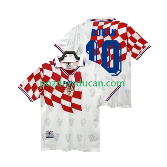 Nogometni Dresovi Hrvatska BOBAN 10 Retro Muški Domaći dres 1998 Kratkih Rukava