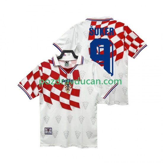 Nogometni Dresovi Hrvatska BSUKER 9 Retro Muški Domaći dres 1998 Kratkih Rukava