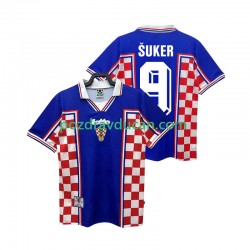 Nogometni Dresovi Hrvatska SUKER 9 Retro Muški Gostujući dres 1998 Kratkih Rukava