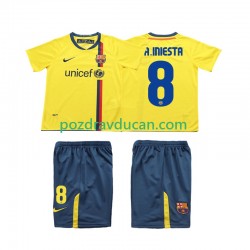 Nogometni Dresovi FC Barcelona A INIESTA 8 2009 Retro Dječji Gostujući dres 2008 Kratkih Rukava