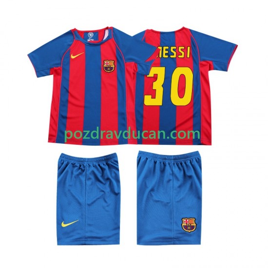 Nogometni Dresovi FC Barcelona Lionel Messi 10 Retro Dječji Domaći dres 2004 Kratkih Rukava
