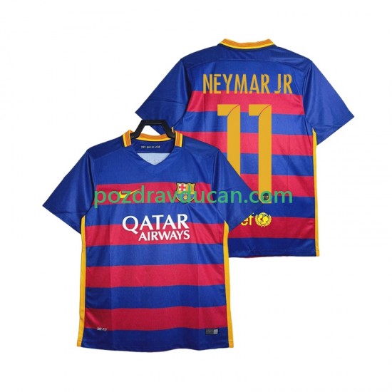 Nogometni Dresovi FC Barcelona Neymar JR 11 2015-2016 Retro Muški Domaći dres Kratkih Rukava