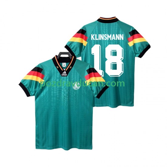 Nogometni Dresovi Njemačka KLINSMANN 18 1992 Retro Muški Gostujući dres Kratkih Rukava