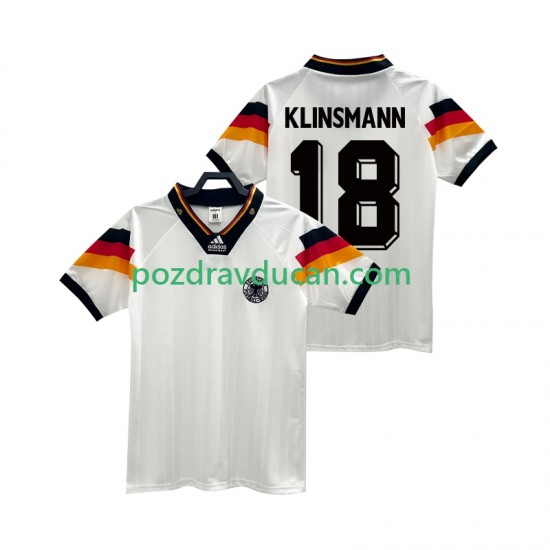 Nogometni Dresovi Njemačka KLINSMANN 18 1992 Retro Muški Domaći dres Kratkih Rukava