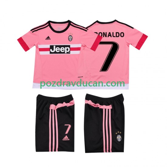 Nogometni Dresovi Juventus Cristiano RONALDO 7 2015 2016 Retro Dječji Gostujući dres Kratkih Rukava