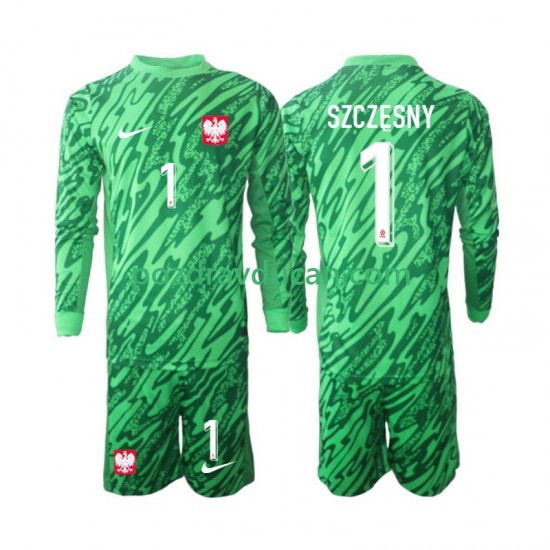 Nogometni Dresovi Poljska Szczesny 1 Vratar Dječji Treći dres 2024 Dugi Rukav