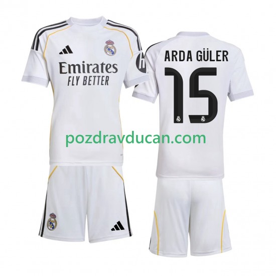 Nogometni Dresovi Real Madrid Arda Guler 15 Dječji Domaći dres 2025-2026 Kratkih Rukava