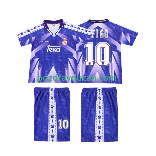 Nogometni Dresovi Real Madrid FIGO 10 1996-1997 Retro Dječji Gostujući dres Kratkih Rukava