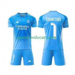 Nogometni Dresovi Real Madrid Thibaut Courtois 1 Vratar Dječji Domaći dres 2025-2026 Kratkih Rukava