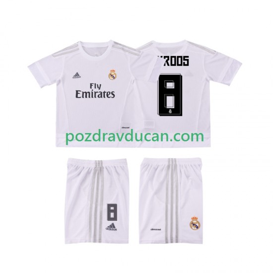 Nogometni Dresovi Real Madrid KROOS 8 2015 2016 Retro Dječji Domaći dres Kratkih Rukava