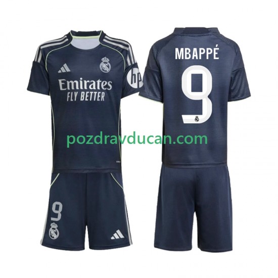Nogometni Dresovi Real Madrid Mbappé Kylian 9 Dječji Gostujući dres 2025-2026 Kratkih Rukava