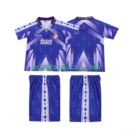 Nogometni Dresovi Real Madrid 1996-1997 Retro Dječji Gostujući dres Kratkih Rukava