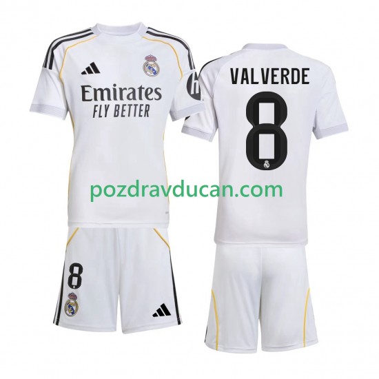 Nogometni Dresovi Real Madrid Valverde 8 Dječji Domaći dres 2025-2026 Kratkih Rukava