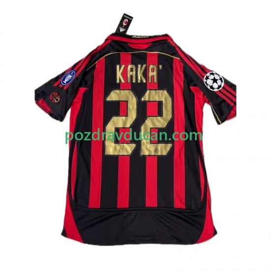 Nogometni Dresovi AC Milan KAKA 8 2007 Retro Muški Domaći dres 2006 Kratkih Rukava