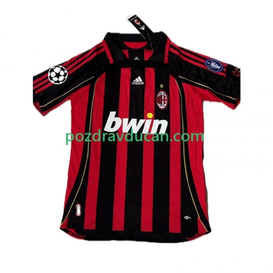 Nogometni Dresovi AC Milan KAKA 8 2007 Retro Muški Domaći dres 2006 Kratkih Rukava