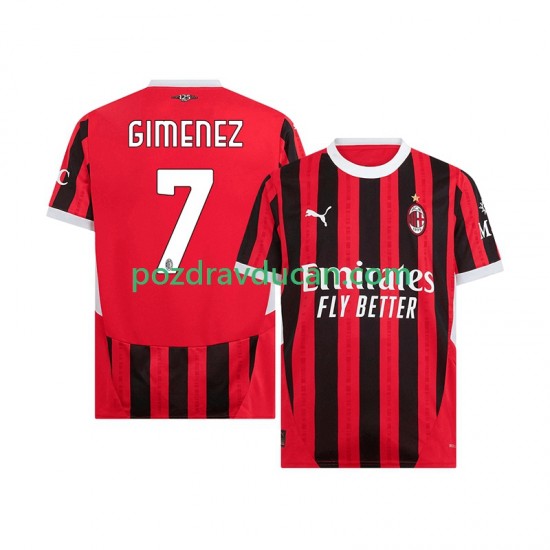 Nogometni Dresovi AC Milan Santiago Gimenez 7 Muški Domaći dres 2024-2025 Kratkih Rukava