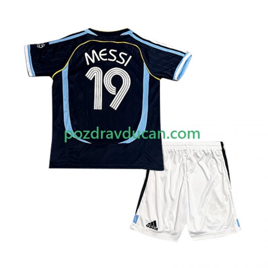 Nogometni Dresovi Argentina Lionel Messi 19 Retro Dječji Gostujući dres 2006 Kratkih Rukava