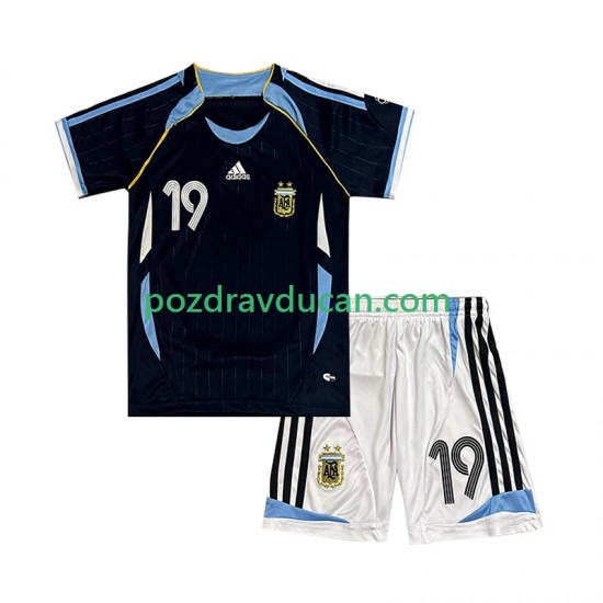 Nogometni Dresovi Argentina Lionel Messi 19 Retro Dječji Gostujući dres 2006 Kratkih Rukava