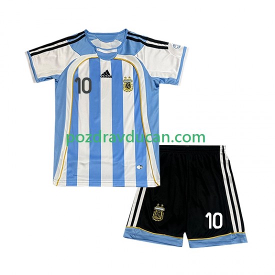 Nogometni Dresovi Argentina Maradona 10 Retro Dječji Domaći dres 2006 Kratkih Rukava