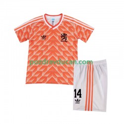 Nogometni Dresovi Nizozemska Cruyff 14 1988 Retro Dječji Domaći dres Kratkih Rukava
