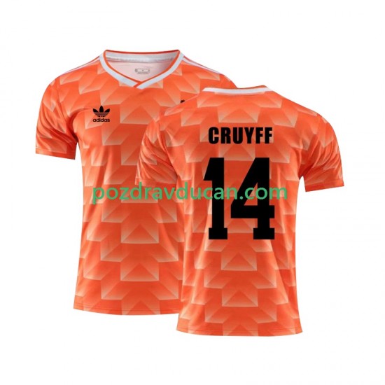 Nogometni Dresovi Nizozemska Cruyff 14 1988 Retro Muški Domaći dres Kratkih Rukava