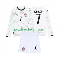 Nogometni Dresovi Portugal Cristiano Ronaldo 7 Dječji Gostujući dres 2025 Dugi Rukav