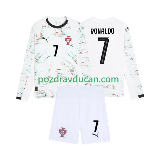 Nogometni Dresovi Portugal Cristiano Ronaldo 7 Dječji Gostujući dres 2025 Dugi Rukav