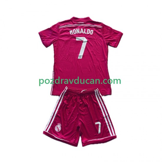 Nogometni Dresovi Real Madrid Cristiano Ronaldo 7 2014 2015 Retro Dječji Gostujući dres Kratkih Rukava