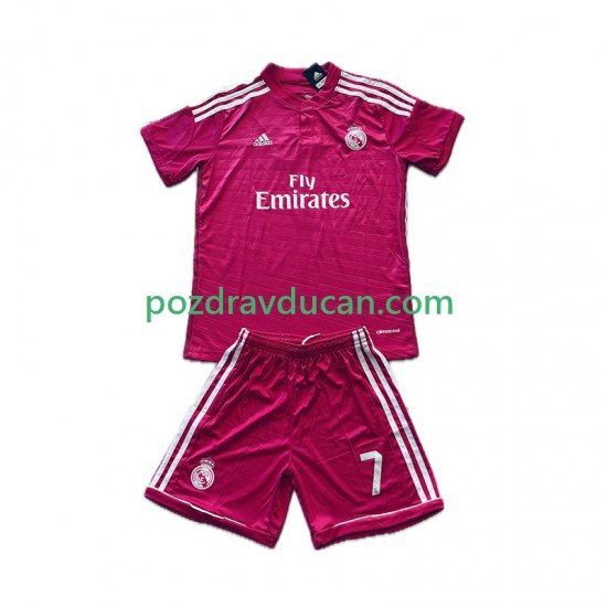 Nogometni Dresovi Real Madrid Cristiano Ronaldo 7 2014 2015 Retro Dječji Gostujući dres Kratkih Rukava