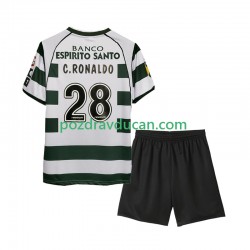 Nogometni Dresovi Sporting CP Cristiano Ronaldo 28 2001 2003 Retro Dječji Domaći dres Kratkih Rukava