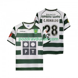 Nogometni Dresovi Sporting CP Cristiano Ronaldo 28 2001 2003 Retro Muški Domaći dres Kratkih Rukava