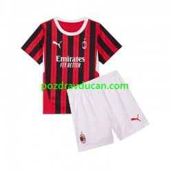 Nogometni Dresovi AC Milan Dječji Domaći dres 2024-2025 Kratkih Rukava