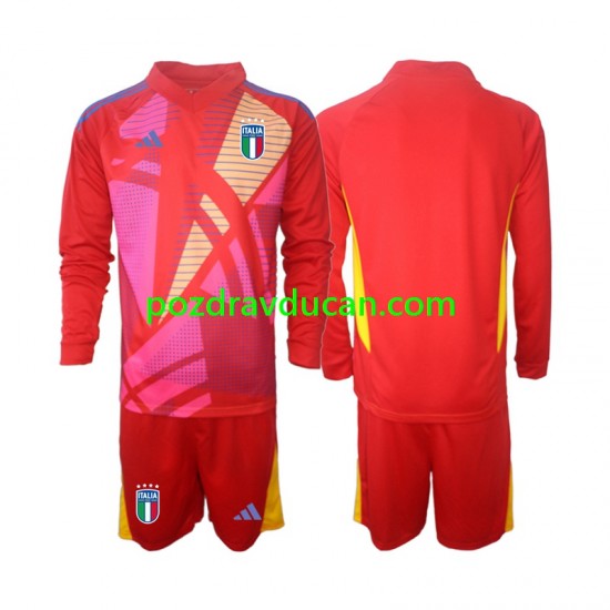 Nogometni Dresovi Italija Vratar Dječji Treći dres Euro 2024 Dugi Rukav