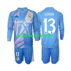Nogometni Dresovi Real Madrid Andriy Lunin 13 Vratar Dječji Domaći dres 2024-2025 Dugi Rukav