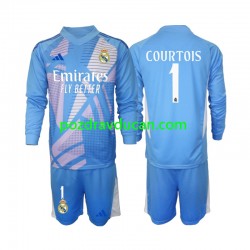Nogometni Dresovi Real Madrid Thibaut Courtois 1 Vratar Dječji Domaći dres 2024-2025 Dugi Rukav