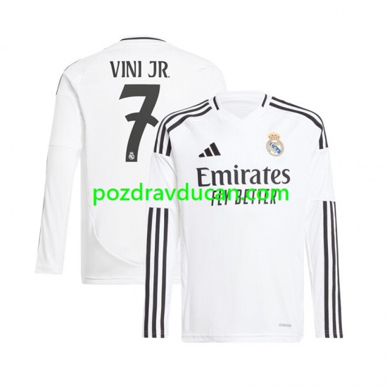 Nogometni Dresovi Real Madrid Vinicius Junior 7 Muški Domaći dres 2024-2025 Dugi Rukav