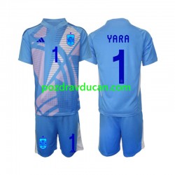 Nogometni Dresovi Španjolska David Raya 1 Vratar Dječji Domaći dres Euro 2024 Kratkih Rukava