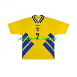 Nogometni Dresovi Švedska Henrik Larsson 7 Retro Muški Domaći dres 1994 Kratkih Rukava
