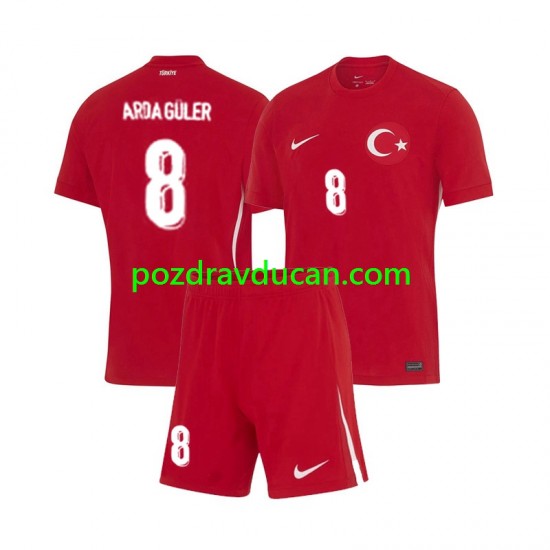 Nogometni Dresovi Turska Arda Guler 8 Dječji Gostujući dres Euro 2024 Kratkih Rukava