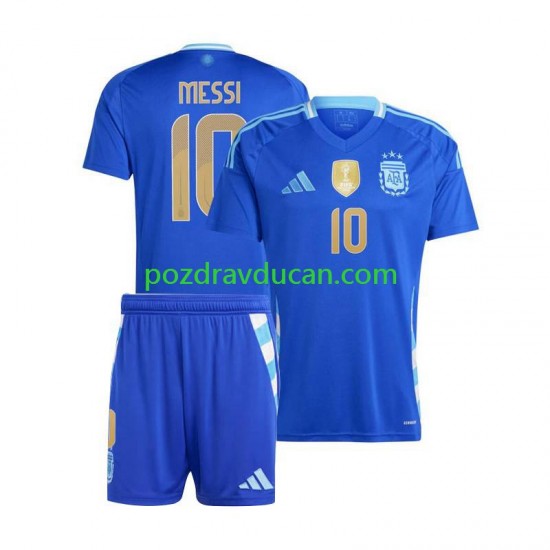 Nogometni Dresovi Argentina Lionel Messi 10 Copa America 2024 Dječji Gostujući dres Kratkih Rukava
