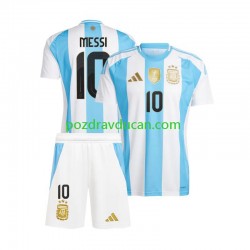 Nogometni Dresovi Argentina Lionel Messi 10 Copa America 2024 Dječji Domaći dres Kratkih Rukava