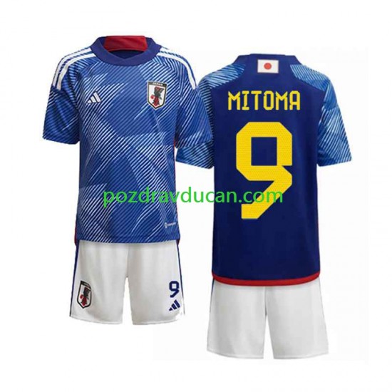 Nogometni Dresovi Japan Mitoma 9 Dječji Domaći dres World Cup 2022 Kratkih Rukava