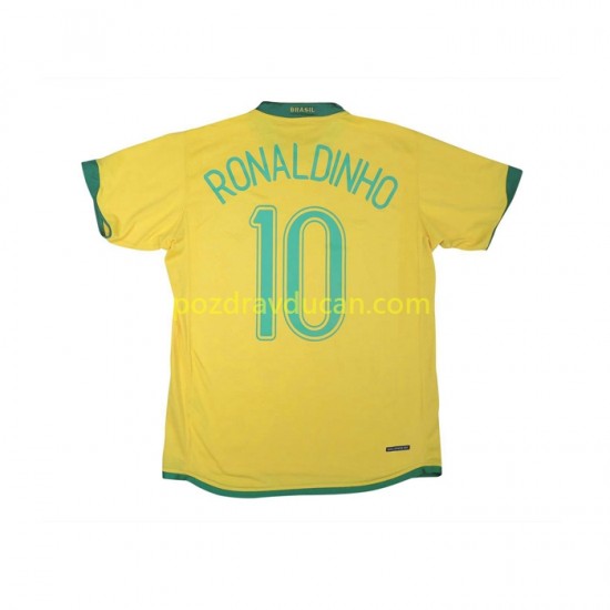 Nogometni Dresovi Brazil RONALDINHO 10 Retro Muški Domaći dres 2006 Kratkih Rukava