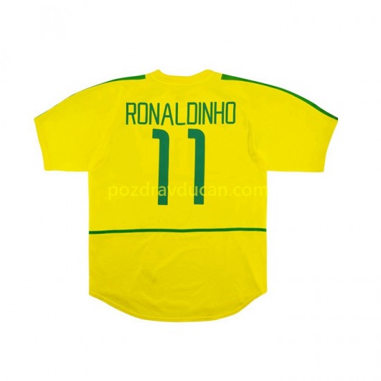Nogometni Dresovi Brazil RONALDINHO 11 Retro Muški Domaći dres 2002 Kratkih Rukava