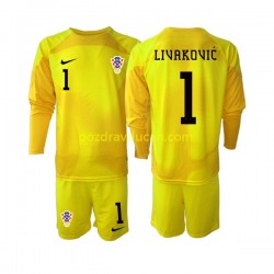 Nogometni Dresovi Hrvatska Dominik Livakovic 1 Vratar Dječji Domaći dres World Cup 2022 Dugi Rukav