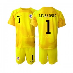 Nogometni Dresovi Hrvatska Dominik Livakovic 1 Vratar Dječji Domaći dres World Cup 2022 Kratkih Rukava